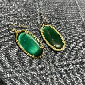 Kendra Scott Gold and Green Earrings